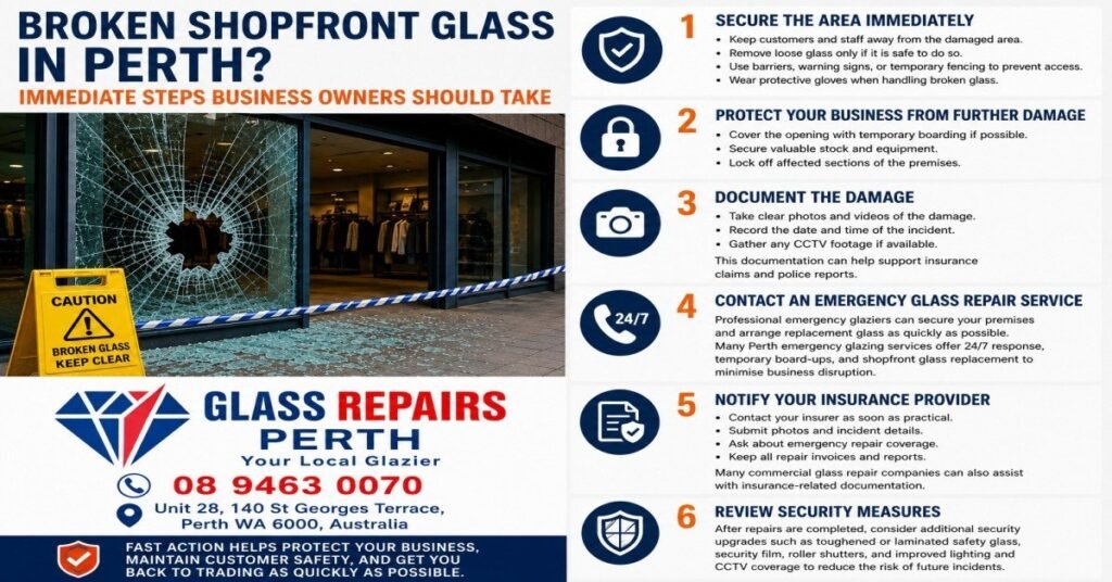 Broken Shopfront Glass in Perth