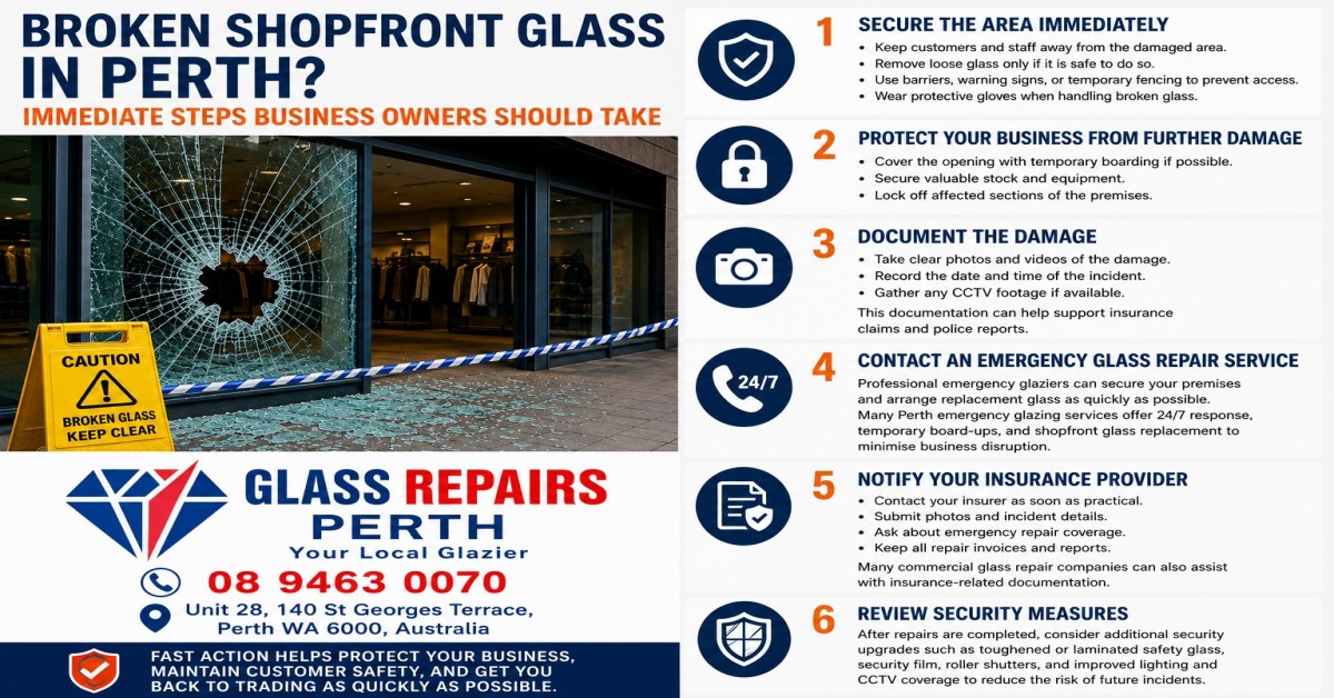 Broken Shopfront Glass in Perth